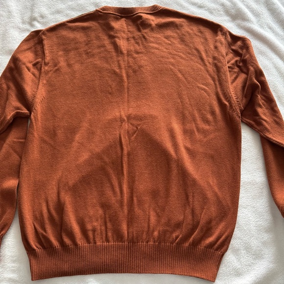 Alex Cannon Crewneck Argyle Sweater Size XL Rust Color Cotton - Picture 5 of 8
